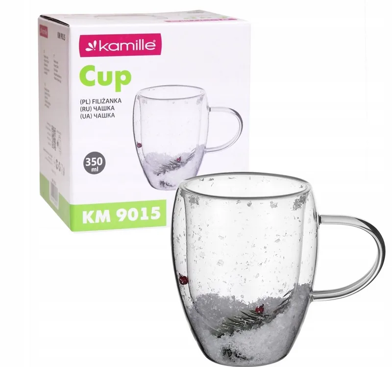 Kamille Dubbelwandige Glazen Mok voor Koffie & Thee - 350ml från Dille & Kamille i Transparent – produktbild