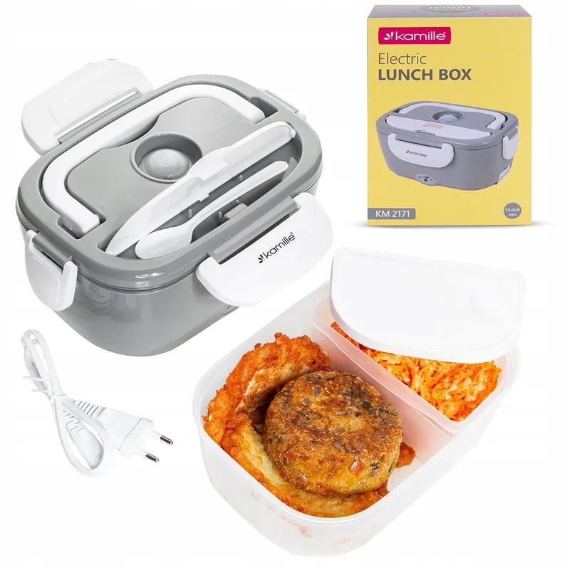 Kamille Elektrische Lunchbox 1.5L - Warm Eten Onderweg by Dille & Kamille in White – product photo