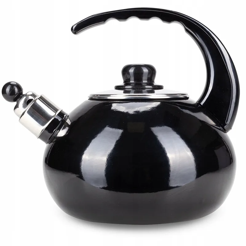 Kamille Emalje Ketel 2.5L - Gas & Inductie van Dille & Kamille in Zwart – productfoto