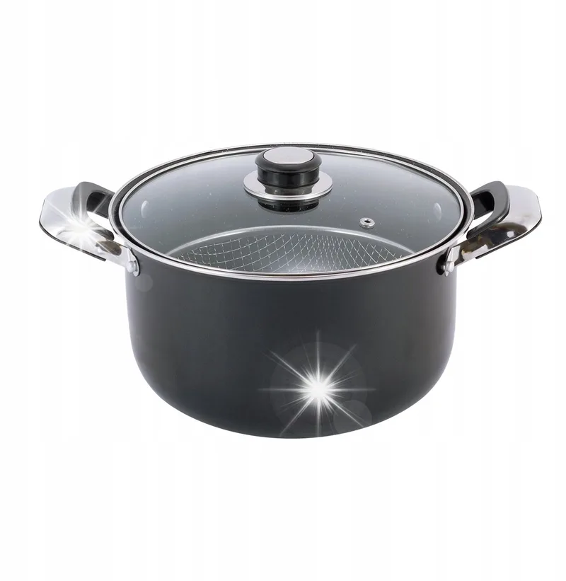 Kamille Frituurpan 4L met Zeef - Koolstofstaal by Dille & Kamille in Black – product photo
