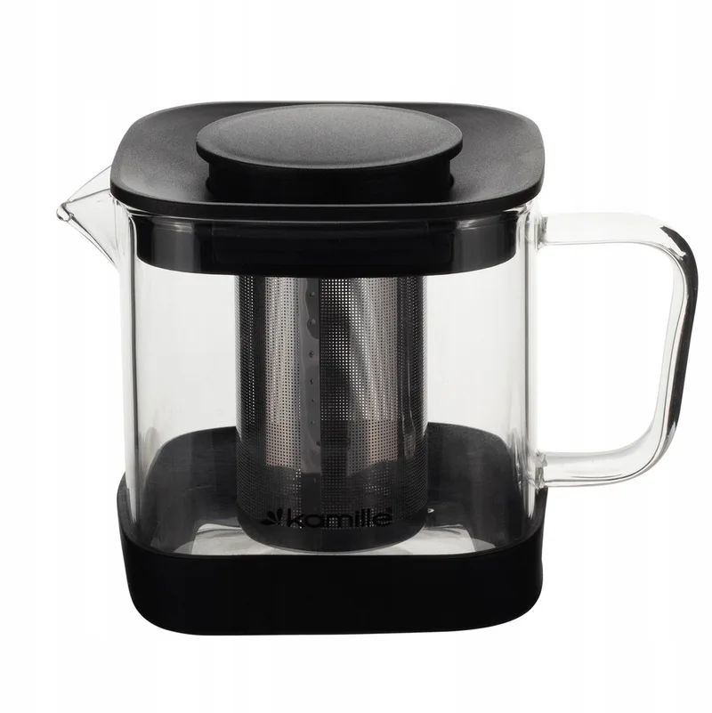 Kamille geglazuurde theepot met zetgroep 600ml - Thee & Koffie by Dille & Kamille in Glazed – product photo