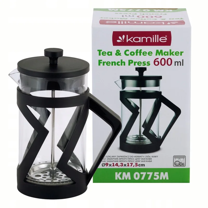 Kamille Glazen Koffie & Theepot met Filter - 600ml by Dille & Kamille in Transparent – product photo