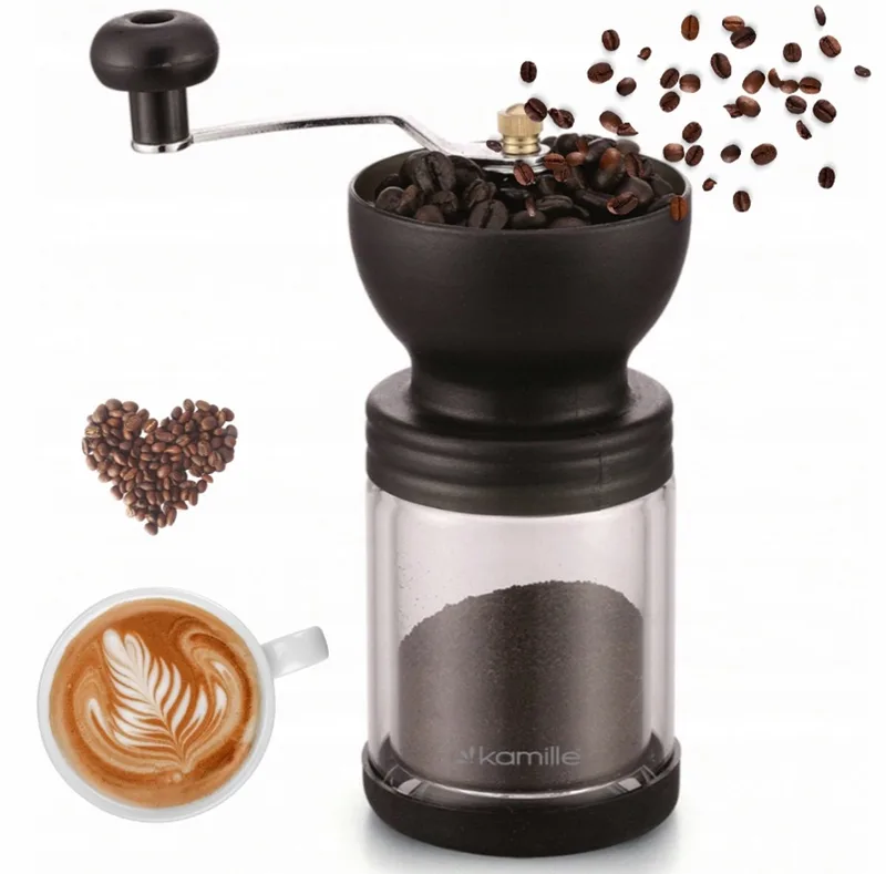 Kamille handmatige Koffie- en Kruidenmolen met Keramische Maalschijf by Dille & Kamille in Black – product photo