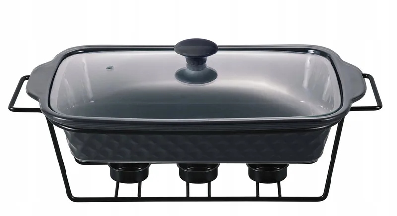 Kamille Keramische Ovenschaal met Warmer 2L by Dille & Kamille in Black – product photo