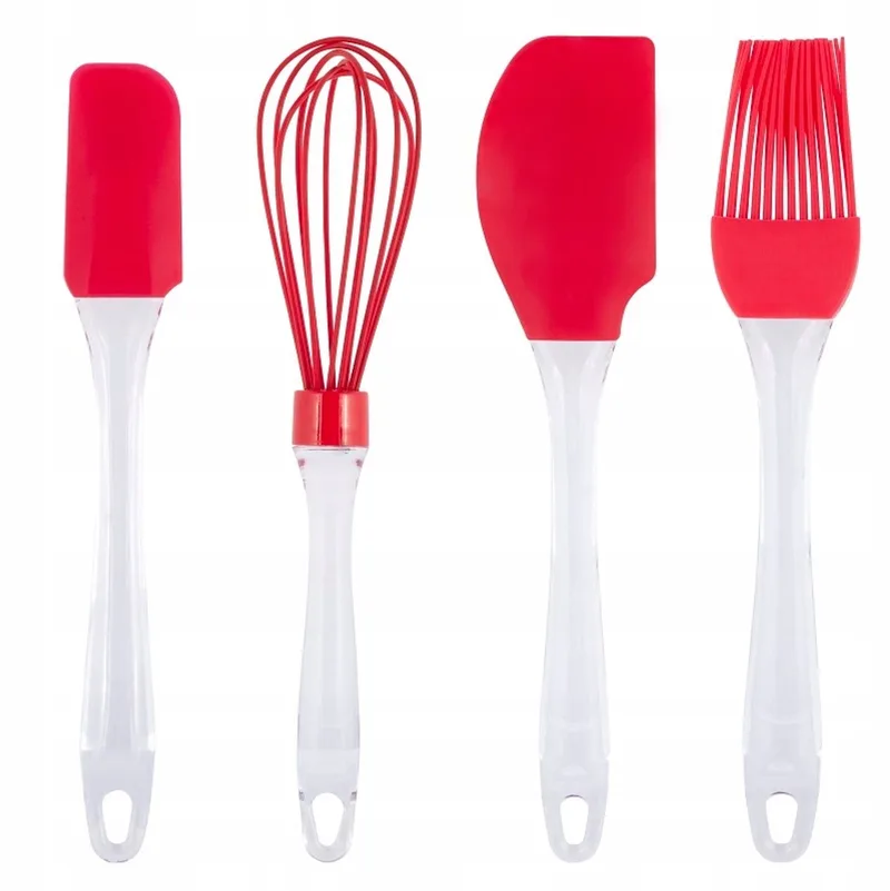 Kamille Keukengerei Set: Spatel, Kwast, Garde - Hittebestendig by Dille & Kamille in Red – product photo