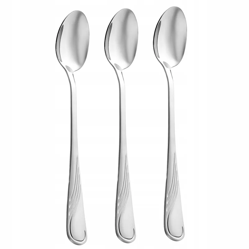 Kamille Lange Lepels Set (3 stuks) - Roestvrij Staal voor Latte & Desserts by Dille & Kamille – product photo