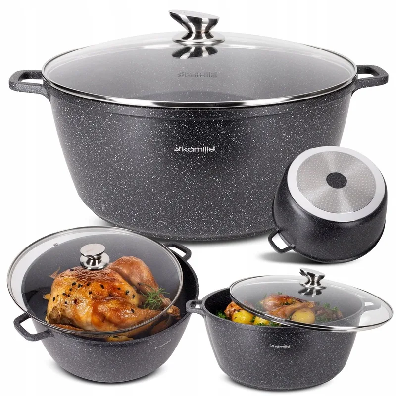 Kamille Marmite 13,5L met Deksel - Geschikt voor Inductie by Dille & Kamille in Black, Grey – product photo