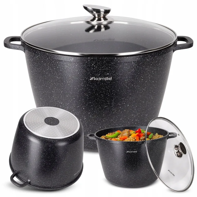 Kamille Marmite 14L met Deksel - Geschikt voor Inductie de Dille & Kamille en Noir – photo du produit