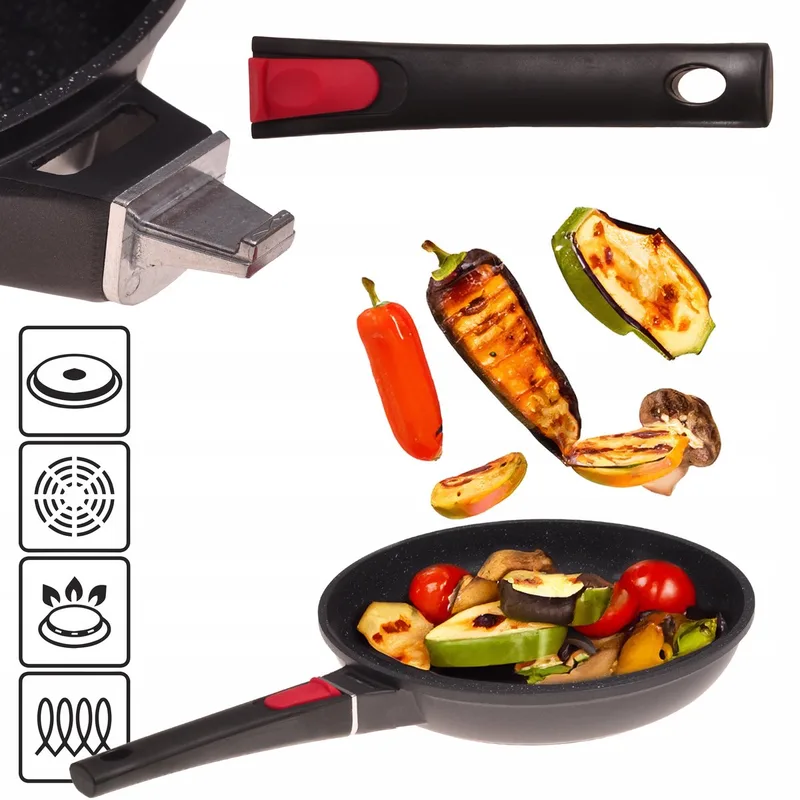 Kamille Marmite 24cm Afneembaar Handvat - Geschikt voor Inductie by Dille & Kamille in Black – product photo