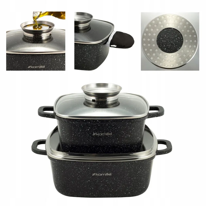 Kamille Marmite Set 4 Delen - Geschikt voor Gas & Inductie van Dille & Kamille in Zwart – productfoto