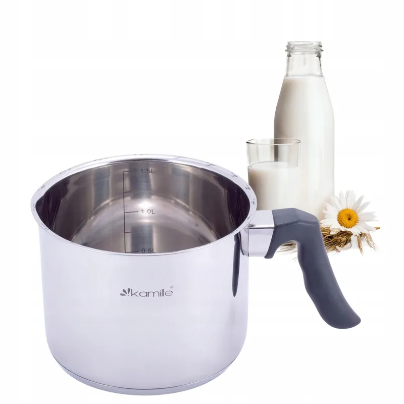 Kamille Melkpan RVS 1.5L - Geschikt voor Inductie från Dille & Kamille i Silver – produktbild