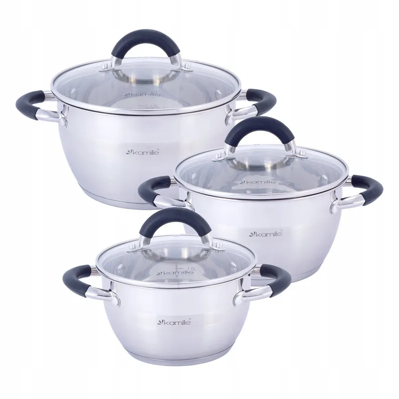 Kamille Pannenset RVS 6 Delen - Geschikt voor Inductie by Dille & Kamille in Silver – product photo