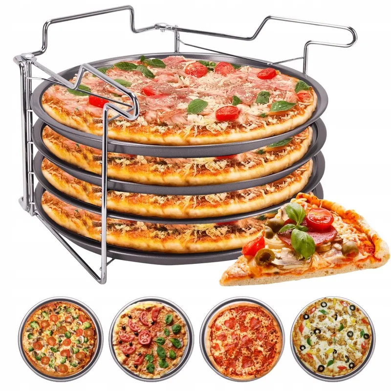 Kamille Pizzavorm Set (4x 30cm) met Standaard de Dille & Kamille en Argent – photo du produit