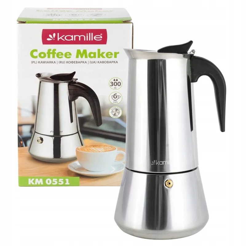 Kamille RVS Espressomaker 300ml - Heerlijke Espresso voor Thuis by Dille & Kamille in Grey – product photo