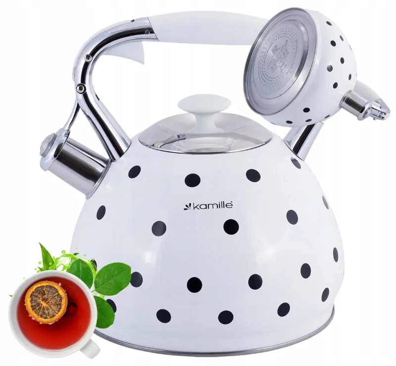 Kamille RVS Fluitketel 3L - Geschikt voor Inductie by Dille & Kamille in White – product photo