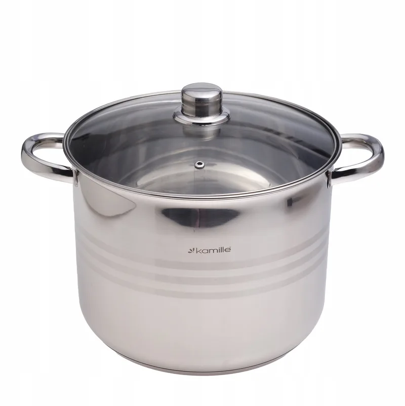 Kamille RVS Kookpan 10.5L met Deksel - Inductie Geschikt by Dille & Kamille in Silver – product photo