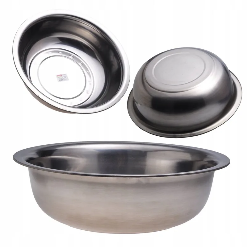 Kamille RVS Mengkom 43cm 10L - Grote Keuken Kom de Dille & Kamille en Gris – photo du produit