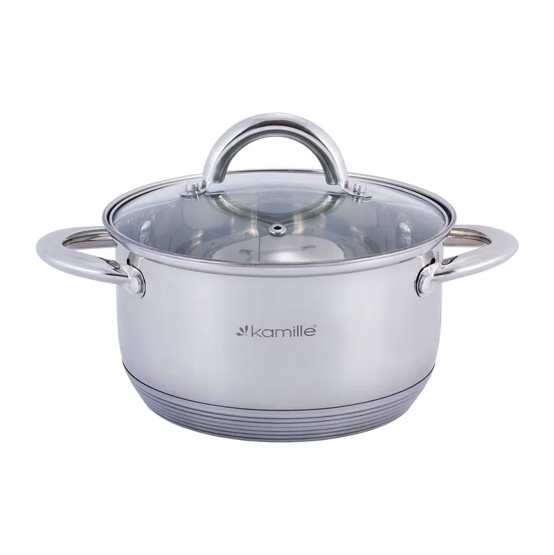Kamille RVS Pan met Deksel 2.4L - Geschikt voor Inductie von Dille & Kamille in Silber – Produktfoto