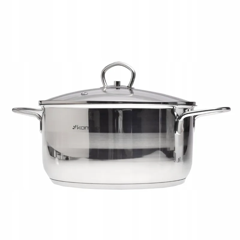 Kamille RVS Pan met Deksel - 4L - Geschikt voor Inductie by Dille & Kamille in Silver – product photo
