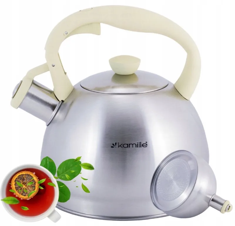 Kamille RVS Waterkoker met Fluitje - 2L - Geschikt voor Inductie från Dille & Kamille i Silver – produktbild