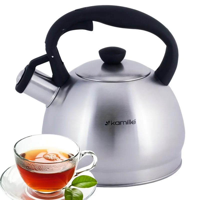 Kamille RVS Waterkoker met Fluitje - 2L - Geschikt voor Inductie by Dille & Kamille in Silver – product photo