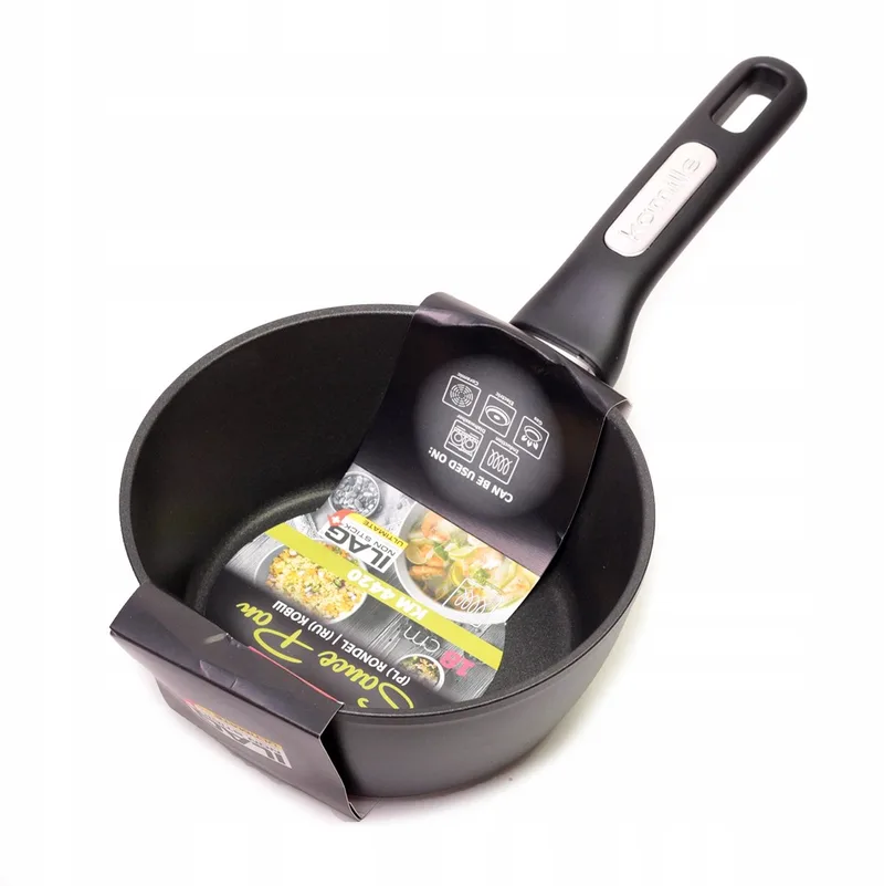 Kamille Steelpan met Anti-aanbaklaag - 1.8L - Geschikt voor Inductie von Dille & Kamille in Schwarz – Produktfoto