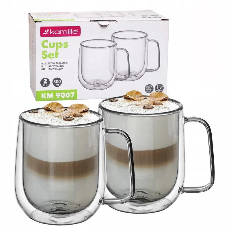 Kamille Thermische Glazen Set - 2x 300ml - Dubbelwandig borosilicaatglas från Dille & Kamille i Kleurloos – produktbild