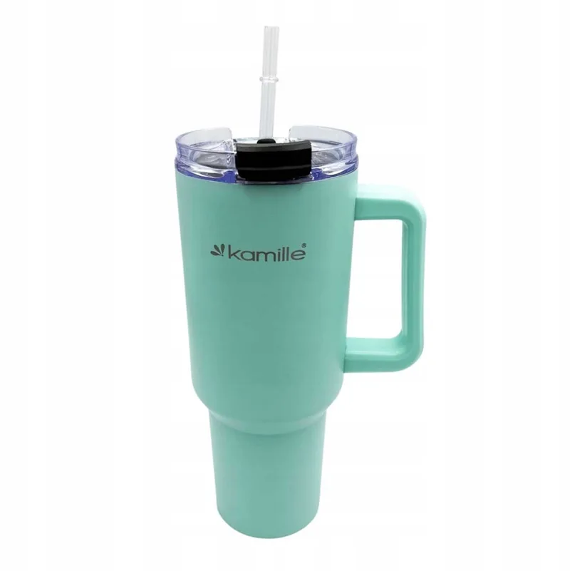 Kamille Thermobeker 1.2L met Rietje & Handvat - Ideaal voor Onderweg de Dille & Kamille en Mint – photo du produit