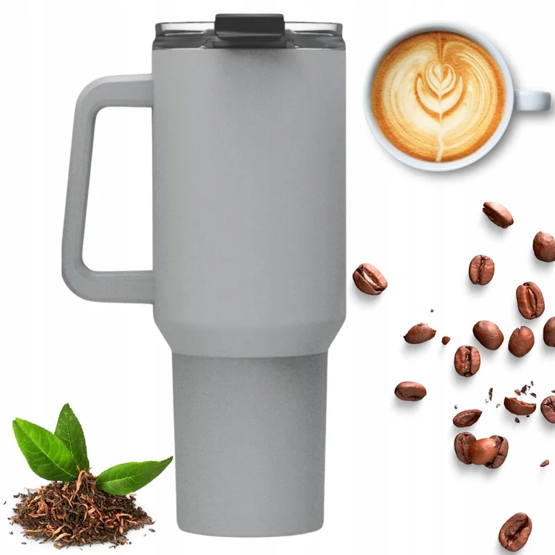 Kamille Thermosbeker RVS 1200ml - 100% Lekvrij & Lange Warmte by Dille & Kamille in Grey – product photo