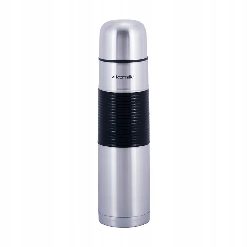 Kamille Thermoskan RVS 1L - Houdt Drankjes Lang Warm of Koud by Dille & Kamille in Silver – product photo