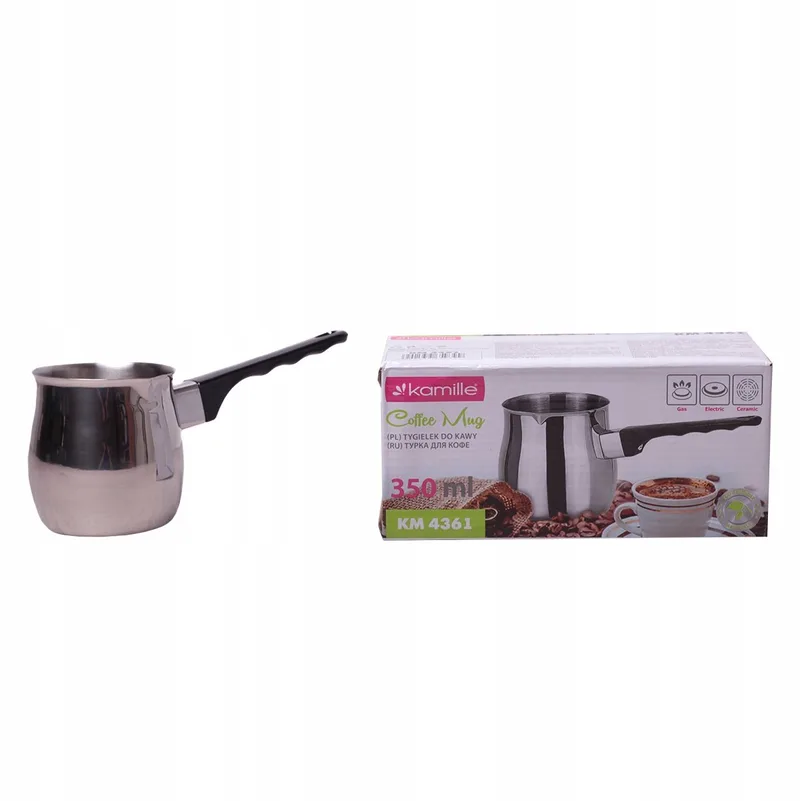 Kamille Turkse koffiepot RVS 350ml met Bakelieten Handvat by Dille & Kamille in Grey – product photo