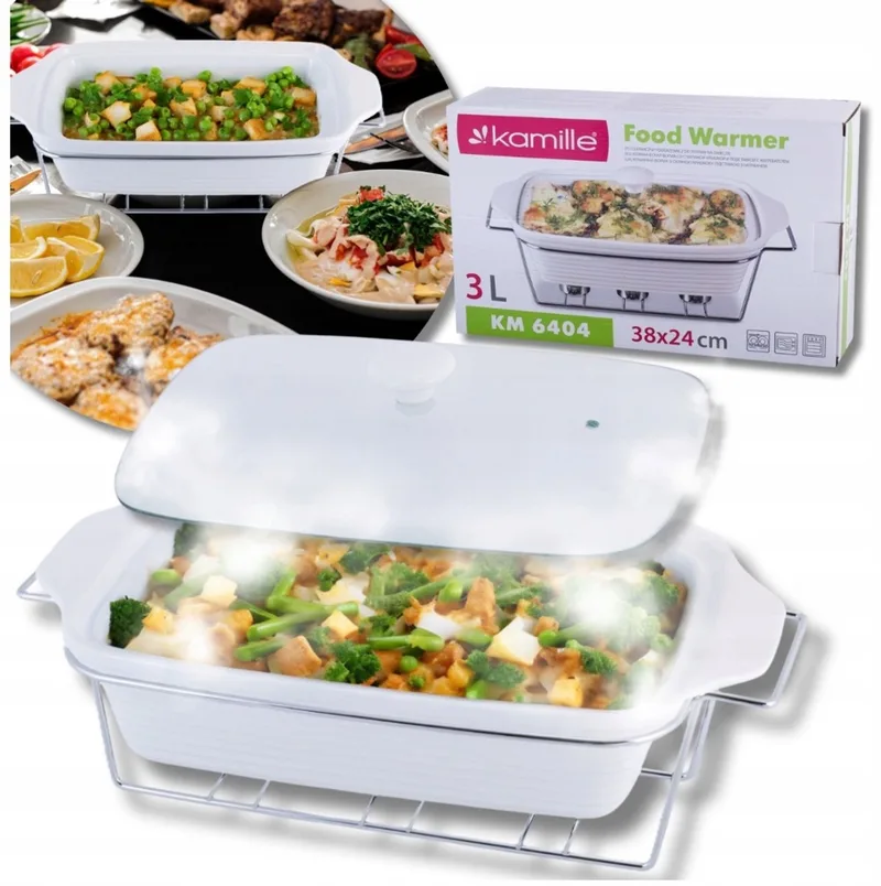 Keramische Braadpan met Warmer 3L - Ideaal voor Serveren by Dille & Kamille in Red – product photo