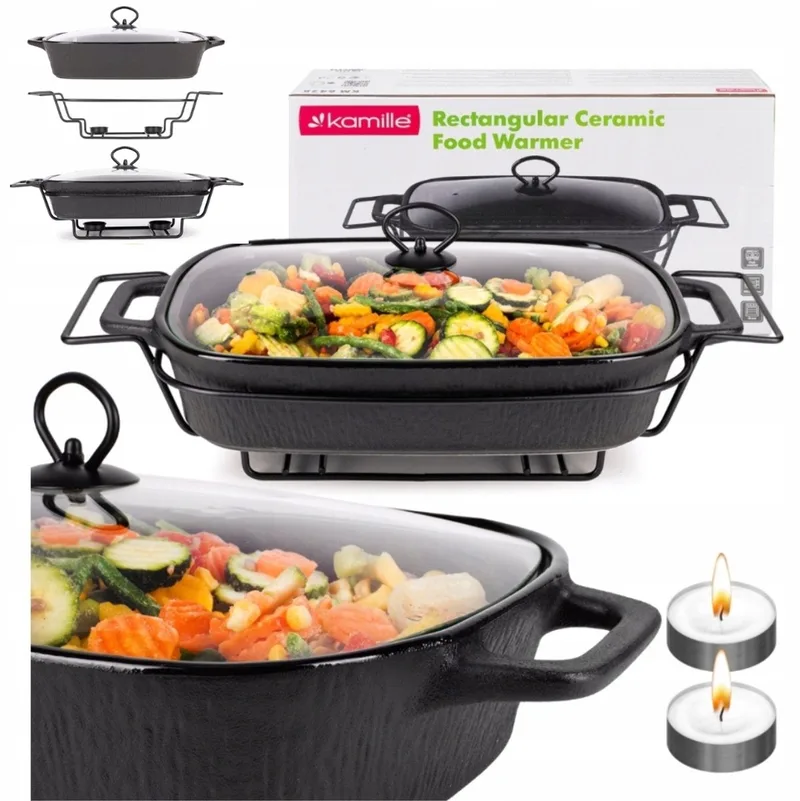 Keramische Ovenschaal met Warmer 2.5L by Dille & Kamille in Kamille – product photo