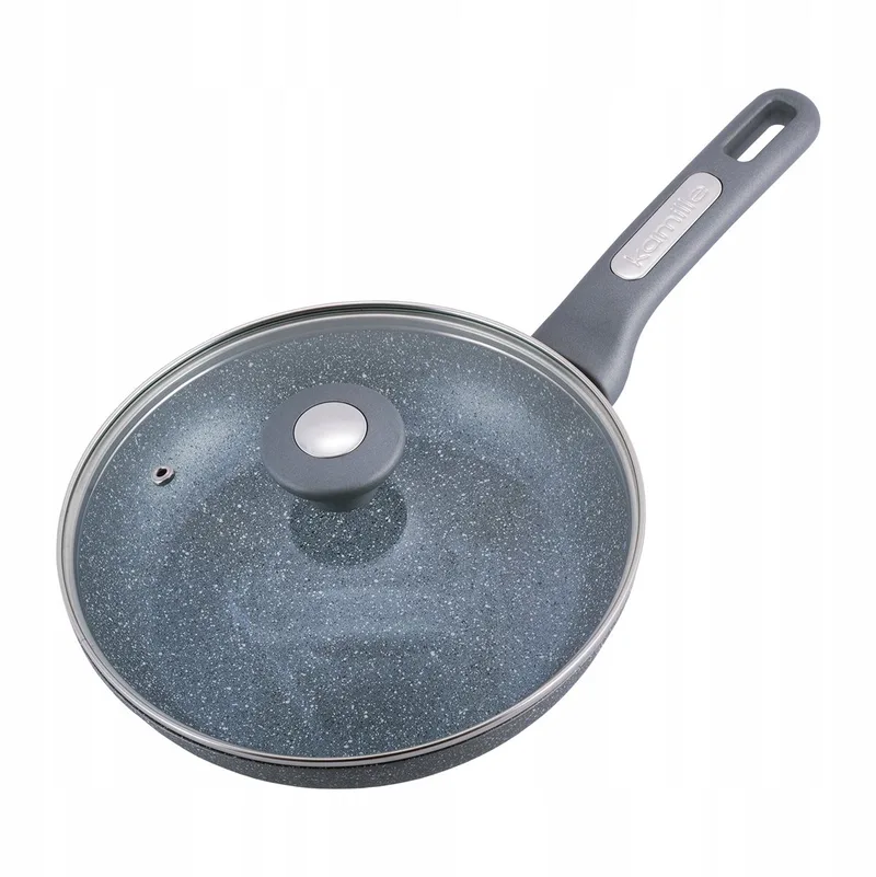 Koekenpan 22cm met Deksel - Geschikt voor Inductie från Dille & Kamille i Granit – produktbild