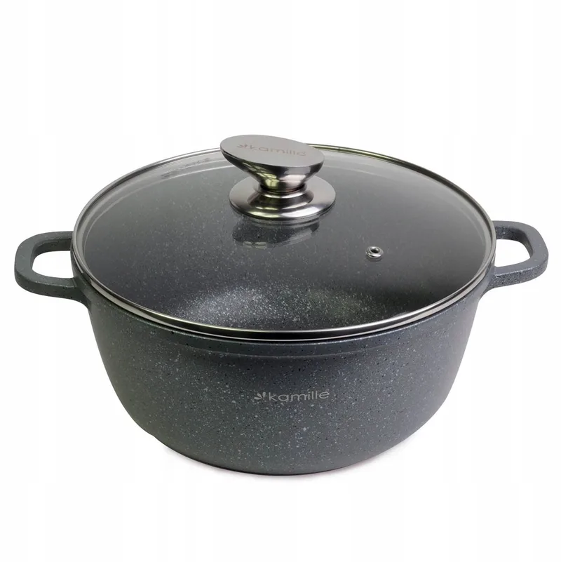 Kookpan 4,5L met Deksel - Geschikt voor Inductie & Gas by Dille & Kamille in Granit – product photo