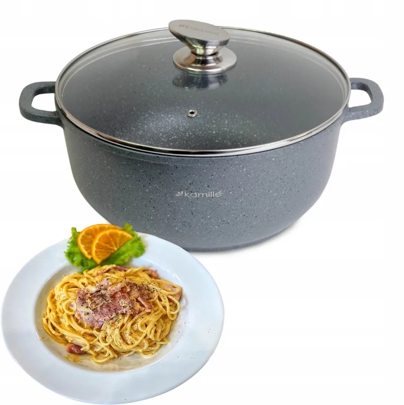 Kookpan met Deksel 6.5L - Geschikt voor Inductie & Gas de Dille & Kamille en Granit – photo du produit