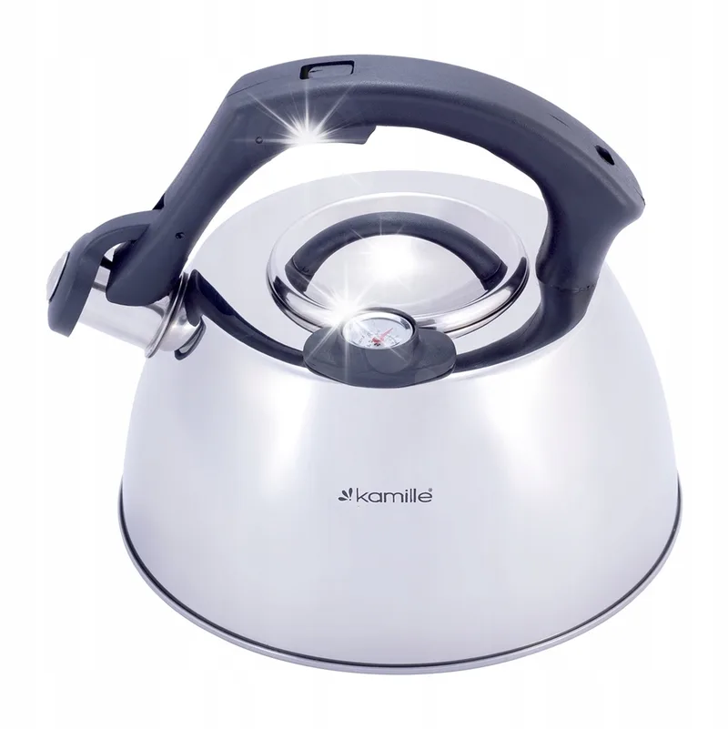 RVS Fluitketel met Thermometer 3L från Dille & Kamille i Silver – produktbild