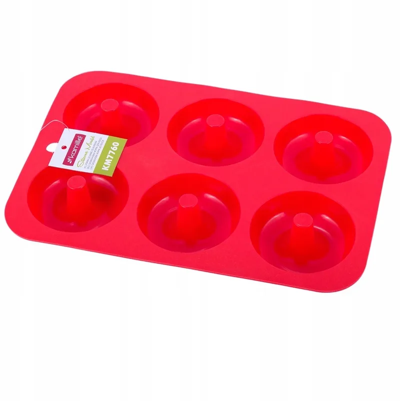 Siliconen Donutvorm - Anti-aanbak - 6 Poffertjes by Dille & Kamille in Red – product photo