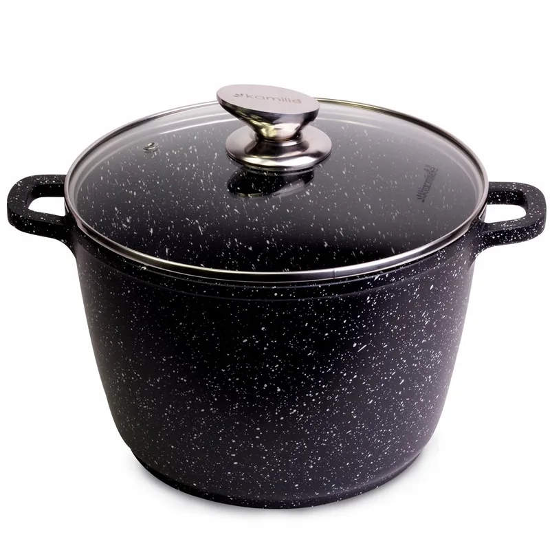 Traditionele Aluminium Pan 6.2L met Marmercoating - Geschikt voor Inductie by Dille & Kamille in Black – product photo