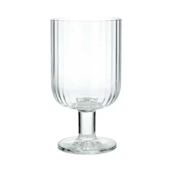 Wijnglas, geribbeld glas, stapelbaar, 340 ml