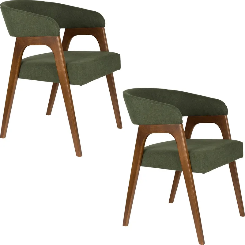 Adamello Eetkamertstoel - Set van 2 van Dutchbone in Groen – productfoto
