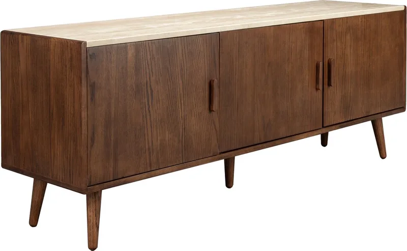 Arda Dressoir laag Travertin/ Hout by Dutchbone in Beige – product photo