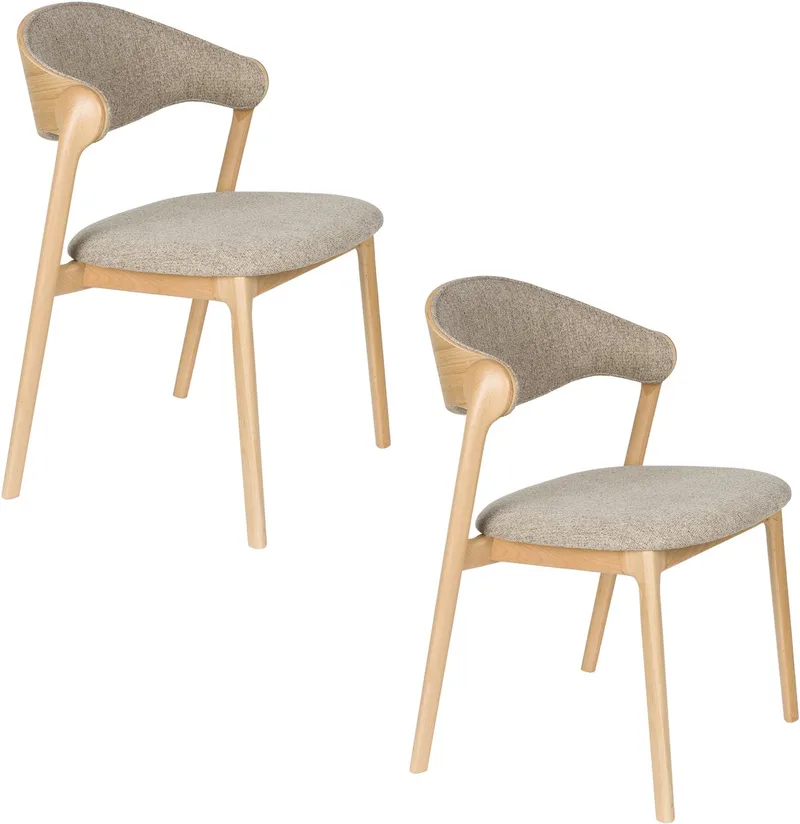 Babington Eetkamerstoelen Naturel - Set van 2 by Dutchbone in Beige – product photo