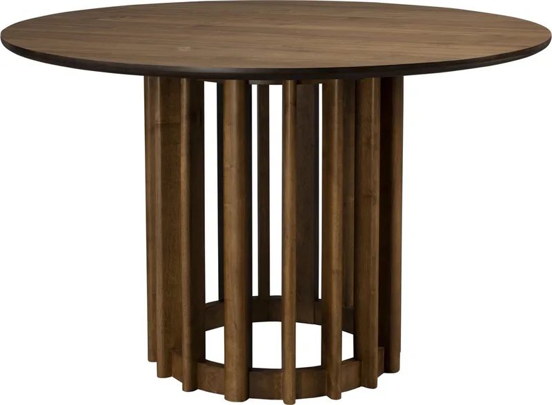 Barlet Eettafel Rond 120 cm Hout Walnoot van Dutchbone in Bruin – productfoto