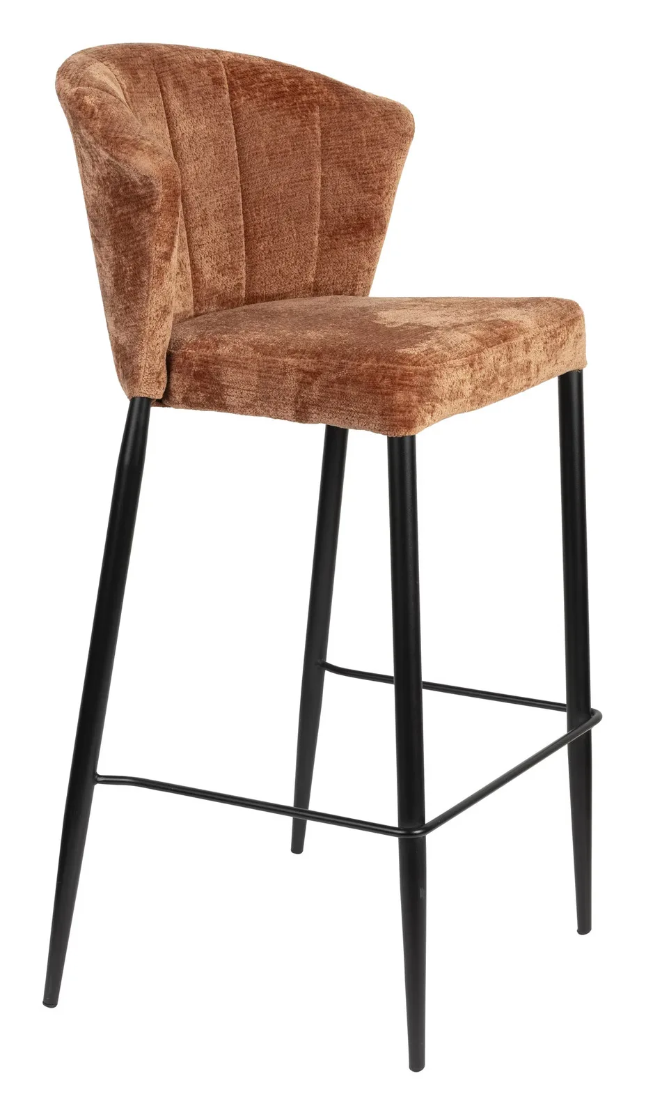 Barstoel Georgia Chenille - Terra - Zithoogte: 75 cm de Dutchbone – photo du produit
