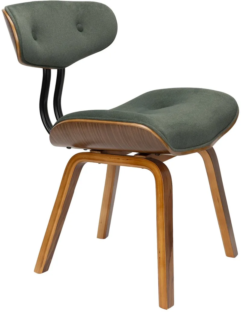 Blackwood Eetkamerstoel Walnootkleur van Dutchbone in Groen – productfoto