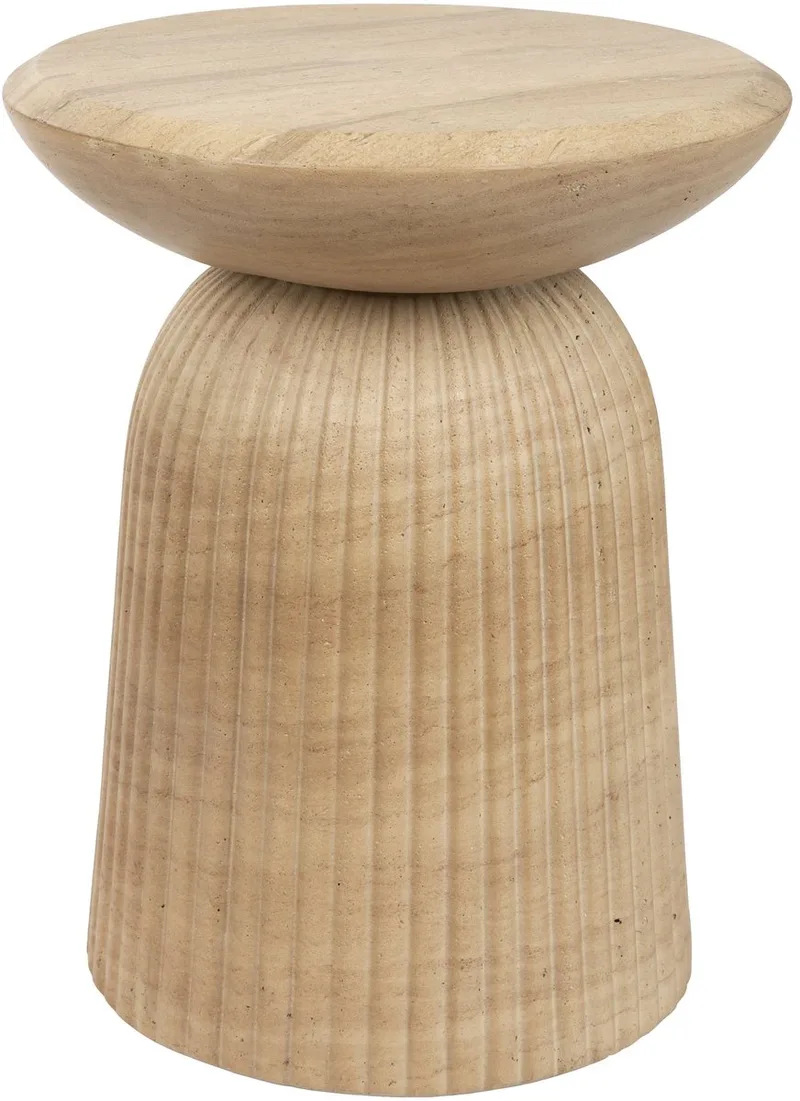 Brison Kruk/Bijzettafel Natuursteen look van Dutchbone in Grijs – productfoto