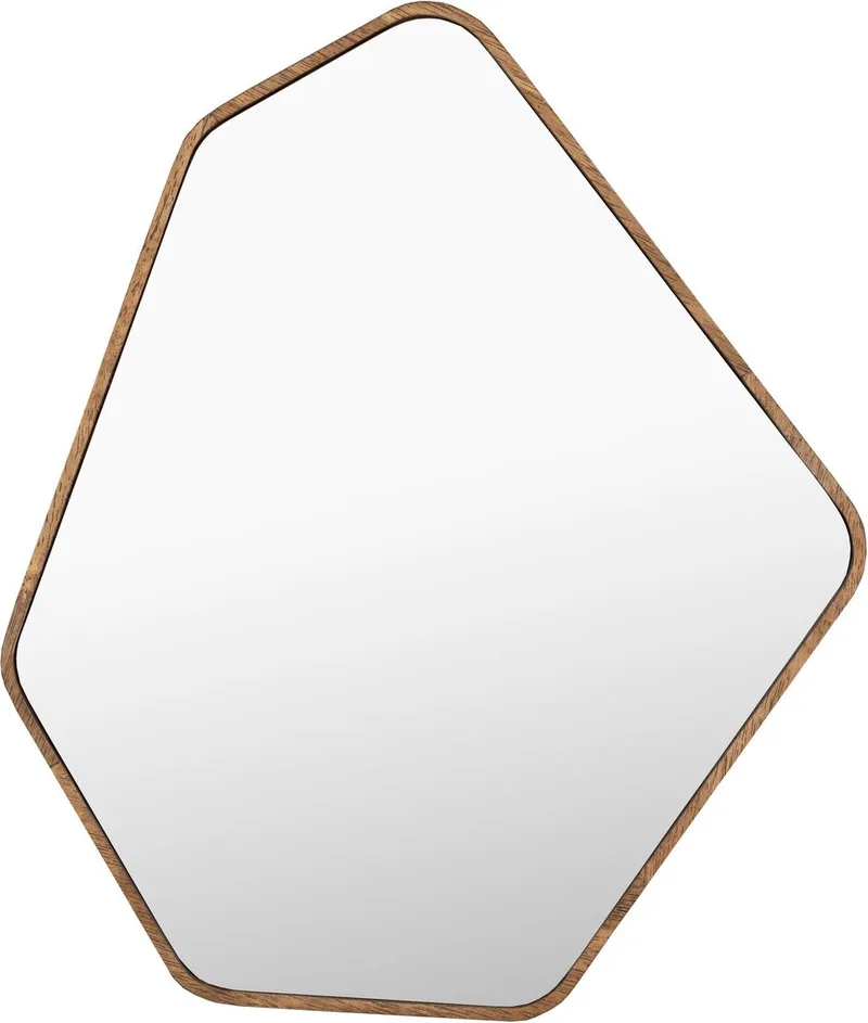 Bryn Spiegel/ Wandspiegel Asymmetrische vorm Hout by Dutchbone in Bruin – product photo