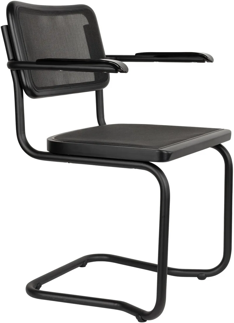 Carree Eetkamerstoelen Armleuning - Set van 2 van Dutchbone in Zwart – productfoto