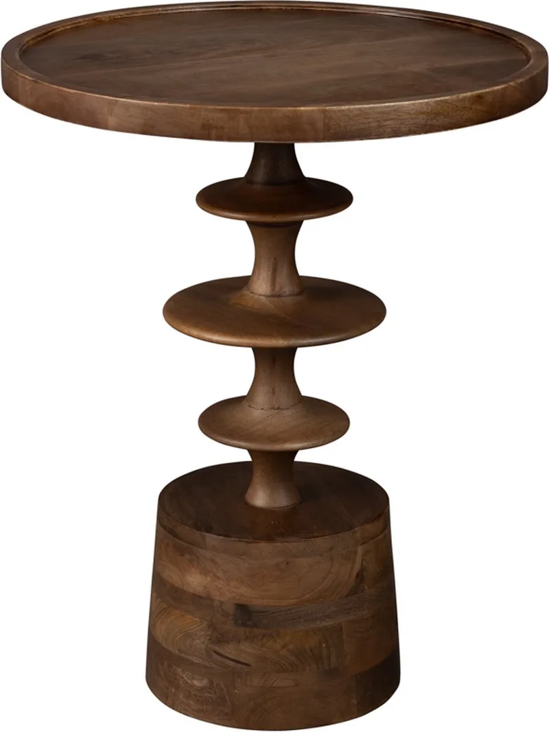 Cath Bijzettafel Rond 46 cm Mangohout by Dutchbone in Bruin – product photo